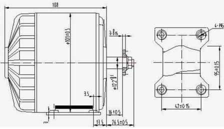 24V Motor 350Watt mit Ritzel