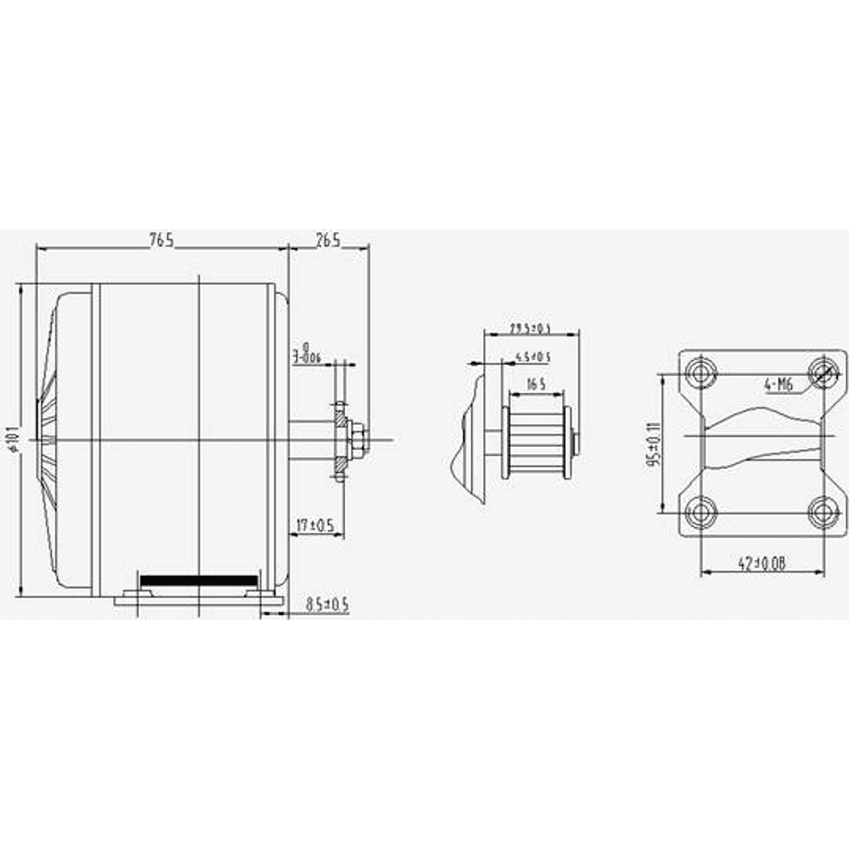 24V Motor 280Watt mit Walze