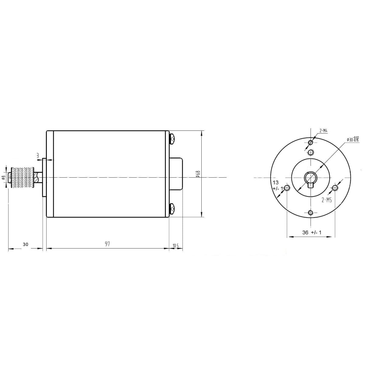 24V Motor 150Watt mit Walze